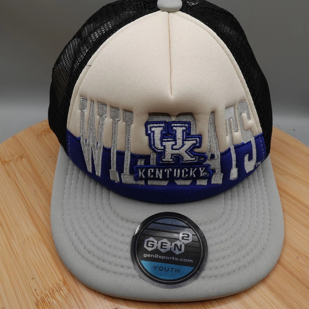 Kentucky Wildcats Gen 2 Youth Blue Snapback Foam Mesh Trucker Hat Cap NEW